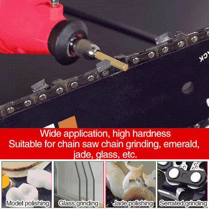 🔥🧰【1 комплект от 9 части】【4MM+4.8MM+5MM】Диамантена шлифовъчна глава, подходяща за заточване и поддръжка на вериги на електрически триони, нефрит, метал, стъкло и други материали