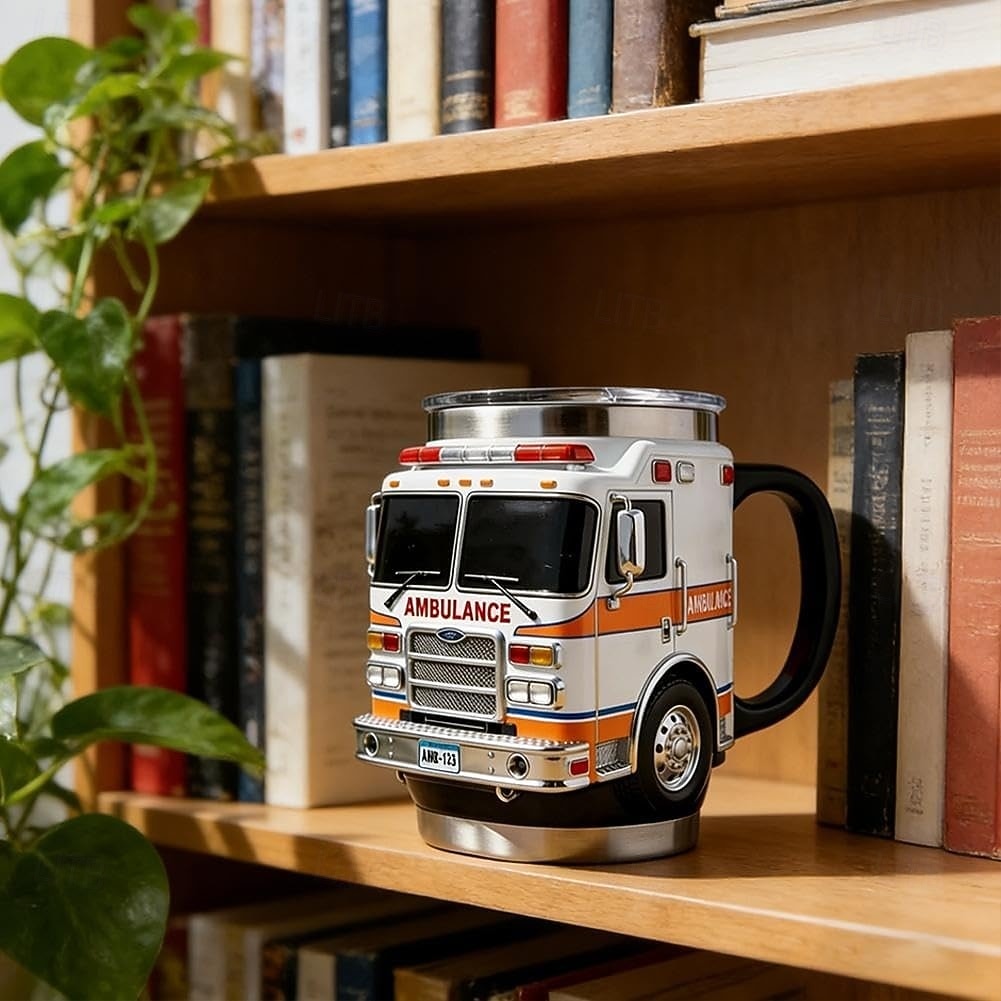 🚒🚑🚓Чаша с изображение на пожарна кола/линейка/полицейска кола, чаша за кафе за дома/офиса
