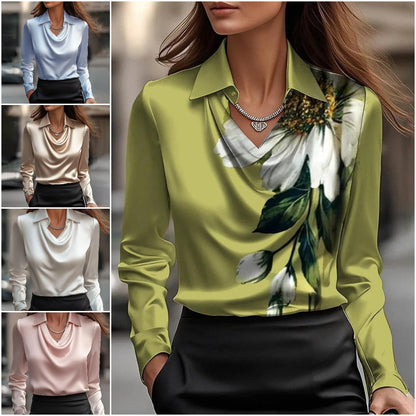 30% OFF🔥【Купете 1, вземете 1 безплатно】✨【S-3XL】Семпла дамска риза с щампа и яка