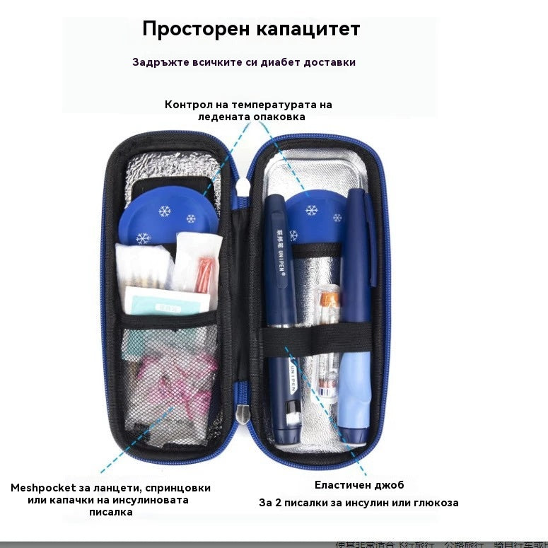 ❄💊Кутия за охлаждане на инсулин за пътуване с дисплей за температура