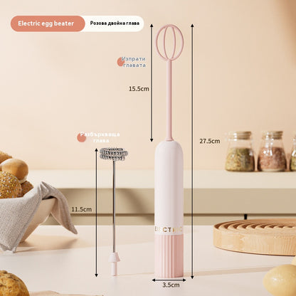 🥚 Безжичен мини ръчен блендер – Разбива яйца и разпенва мляко за секунди