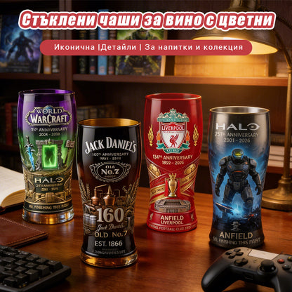 🥃🥃Нови цветни стъклени чаши за бира