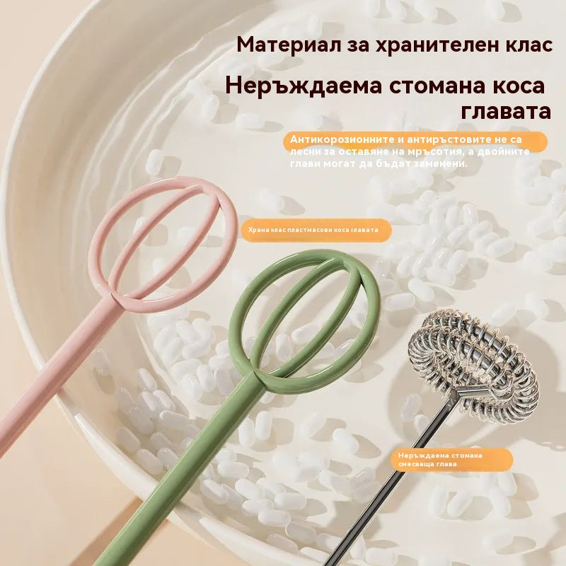 🥚 Безжичен мини ръчен блендер – Разбива яйца и разпенва мляко за секунди