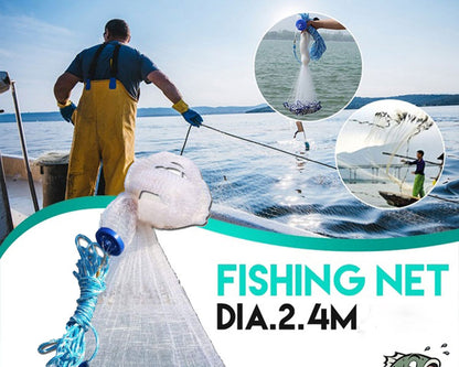 💦【2.4 м】🐠🐟 Ръчно изработена риболовна мрежа от монофилна вата