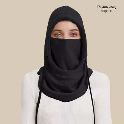 ❄️Еднокомпонентна зимна маска за колоездене✅С подплата/Удебелена/Прахоустойчива/Мразоустойчива