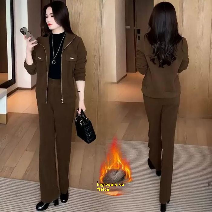 💖🔥【M-4XL】Дамски костюми от дебел кадифе (сако + панталон)