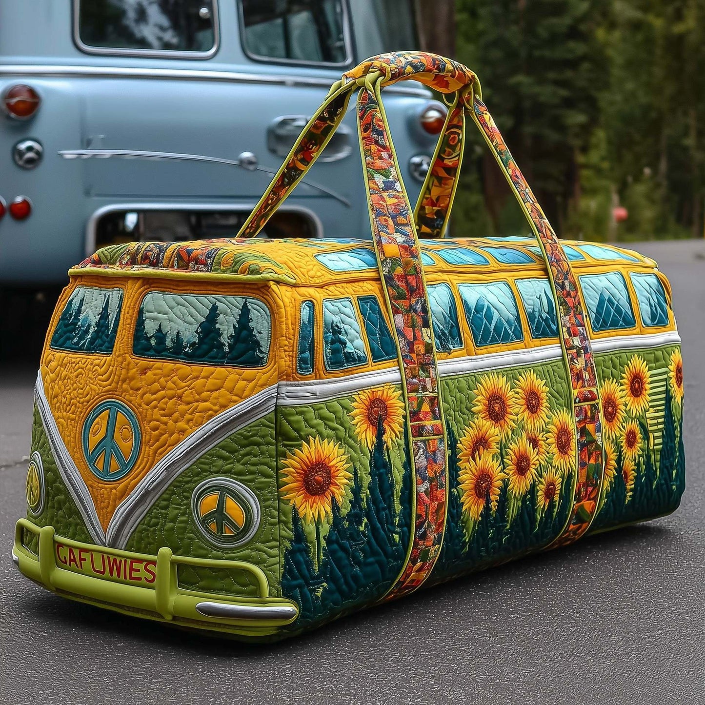 🔥👜Пътна чанта с подплънки Hippie Van