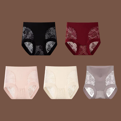 🩲【Купете 2, вземете 3 безплатно】Дамски безшевни дантелени бикини за коремче, оформящи и повдигащи дупето, с висока еластичност