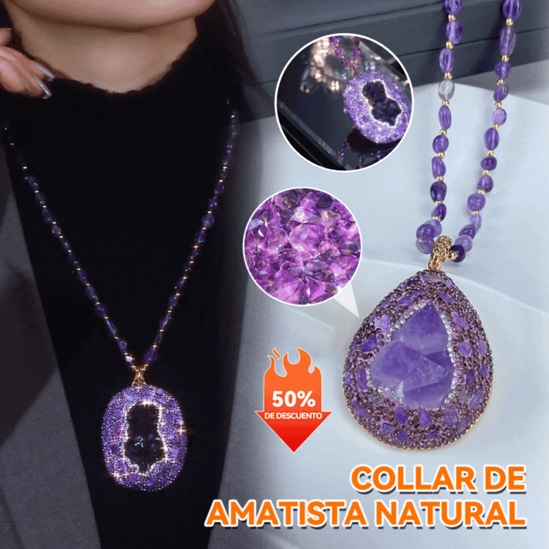 ✨Луксозно колие с естествен необработен аметист