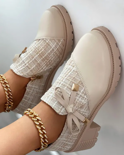 🔥🥾【35-40】Модни малки кожени обувки с панделка за ранна есен, мокасини