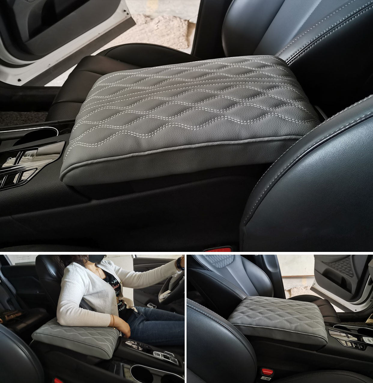 🚗Кожени стелки с мемори пяна за подлакътници на автомобили.
