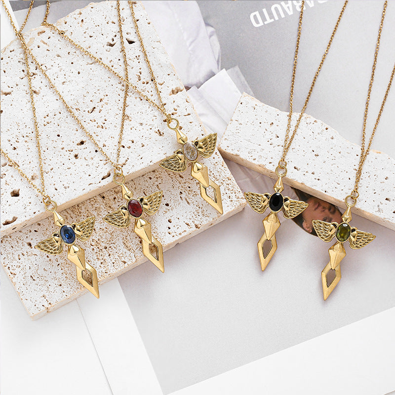 💎✨Колие с ангелски меч，Нишови и уникални висулки за двойки
