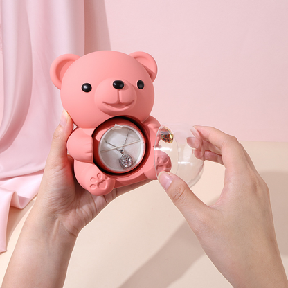 ✨Очарователно плюшено мече с консервирана роза - Плюшено мече, украсено с истинска роза, в красива подаръчна кутия - Романтичен подарък за Деня на майката, сватби, годишнини, момински партита, Коледа и Свети Валентин.