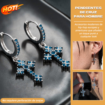 ✨ Обеци с готически диамант и кръст💎 Блестяща елегантност ✝️ Модерен готически дизайн, изпълнен с индивидуалност