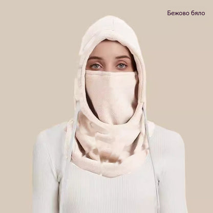 ❄️Еднокомпонентна зимна маска за колоездене✅С подплата/Удебелена/Прахоустойчива/Мразоустойчива