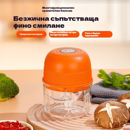 💥ПОСЛЕДЕН ДЕН НА РАЗПРОДАЖБАТА! 50% ОТСТЪПКА!⏰НАД 50 000 ПРОДАДЕНИ БРОЙКИ!😍🍖Електрическа резачка за чесън, мини преносима резачка за зеленчуци