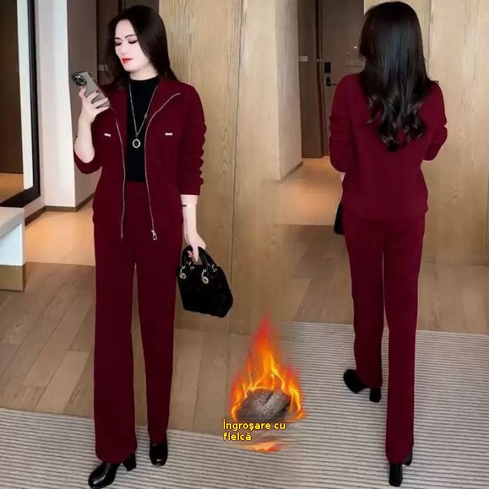 💖🔥【M-4XL】Дамски костюми от дебел кадифе (сако + панталон)