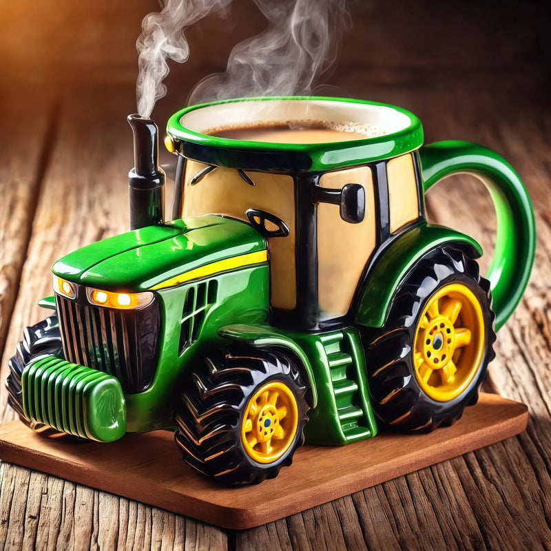 🔥☕Ретро чаша за кафе с форма на селскостопански трактор