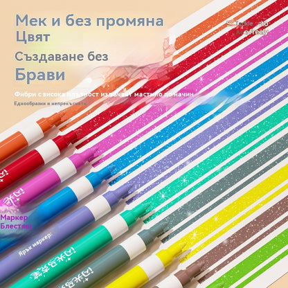 【24 цвята】🔥✨️Комплект двустранни светкавични маркери