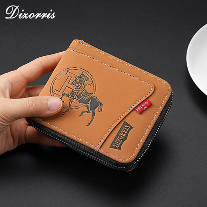 🔥🔥【Най-продаваният】Нов модерен къс портфейл с цип в ретро стил за мъже