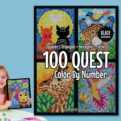 50% ОТСТЪПКА🎄🎨 100 QUEST книжка за оцветяване по числа