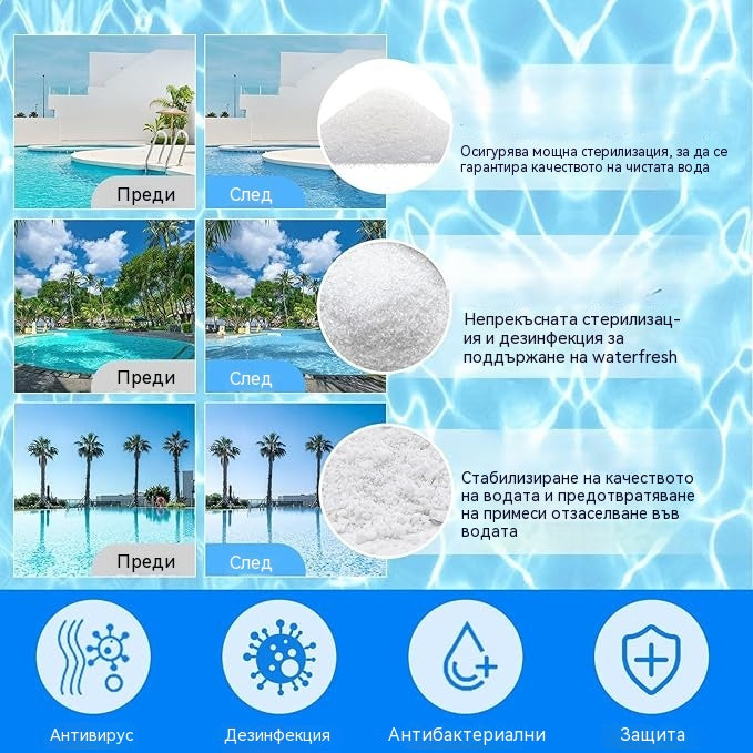 🔥【Купете 1, вземете 1 безплатно】🏊‍♀️💧Таблетки за почистване на басейни за бистра и прозрачна вода