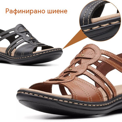 👡【Размери 35-43】Дамски меки и удобни сандали от естествена кожа