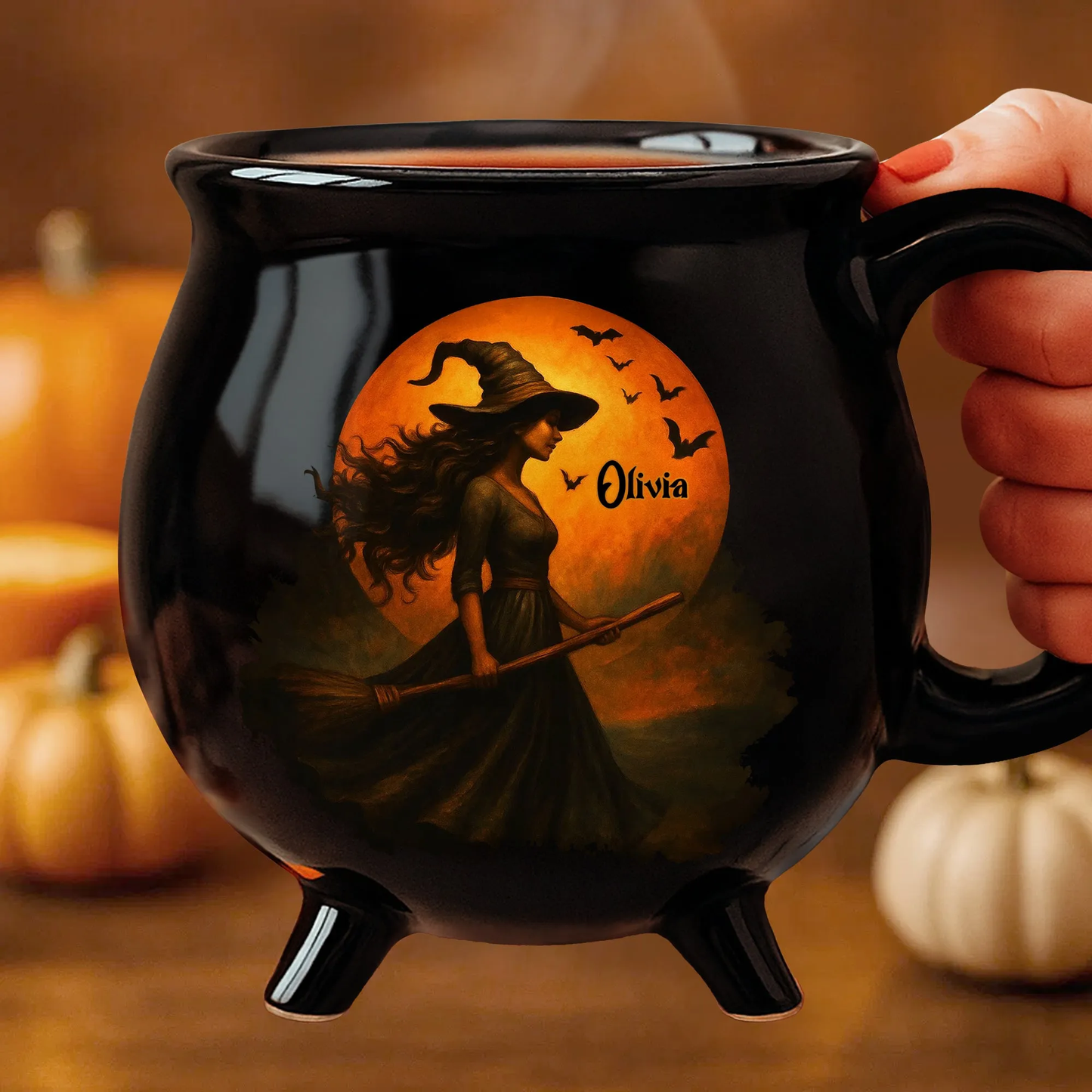 🧙‍♀️🎃🔥Уникален и креативен дизайн: чаша с форма на вещическо казанче, инкрустирана със скъпоценни камъни.