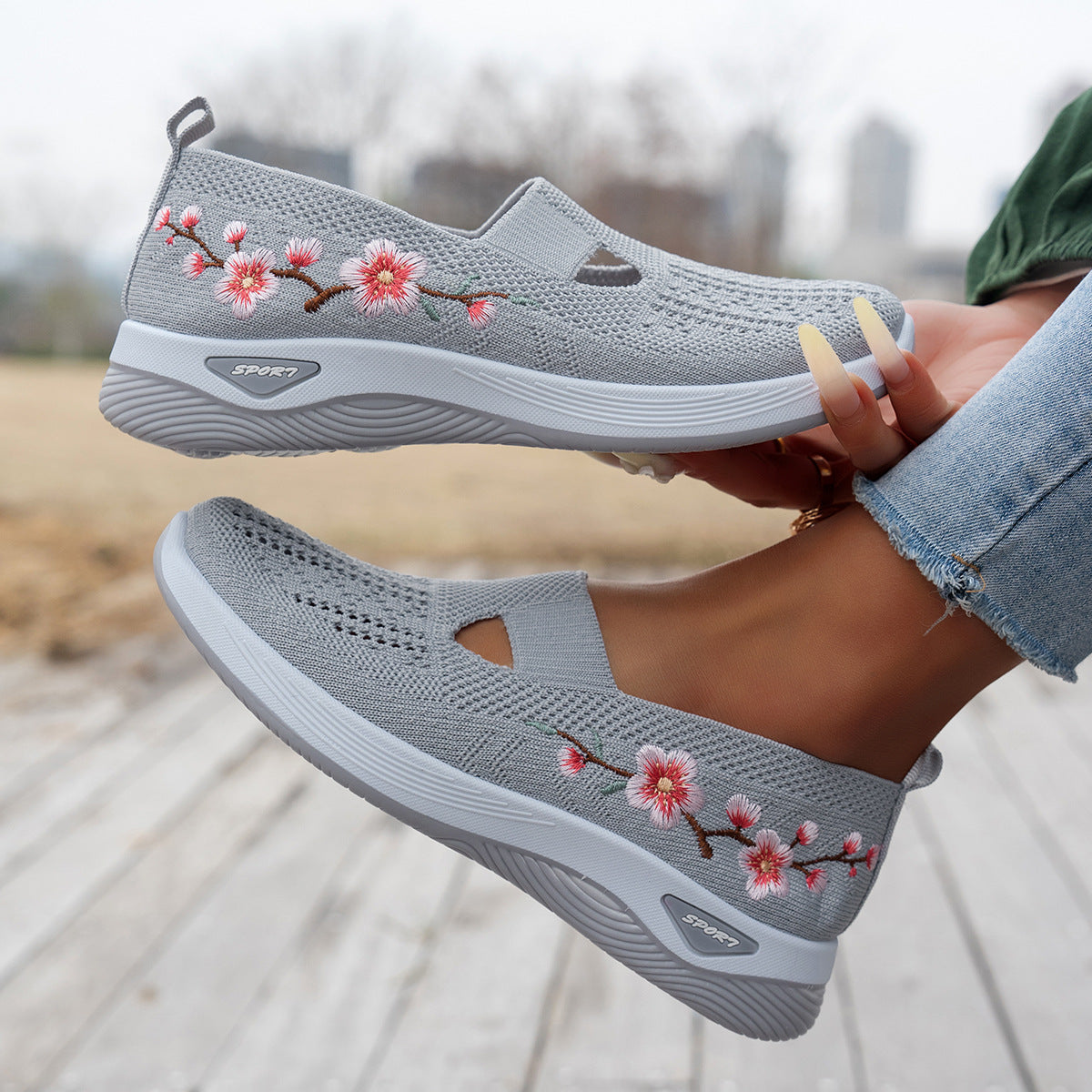 🌸👟Дамски дишащи ежедневни обувки с плетена материя
