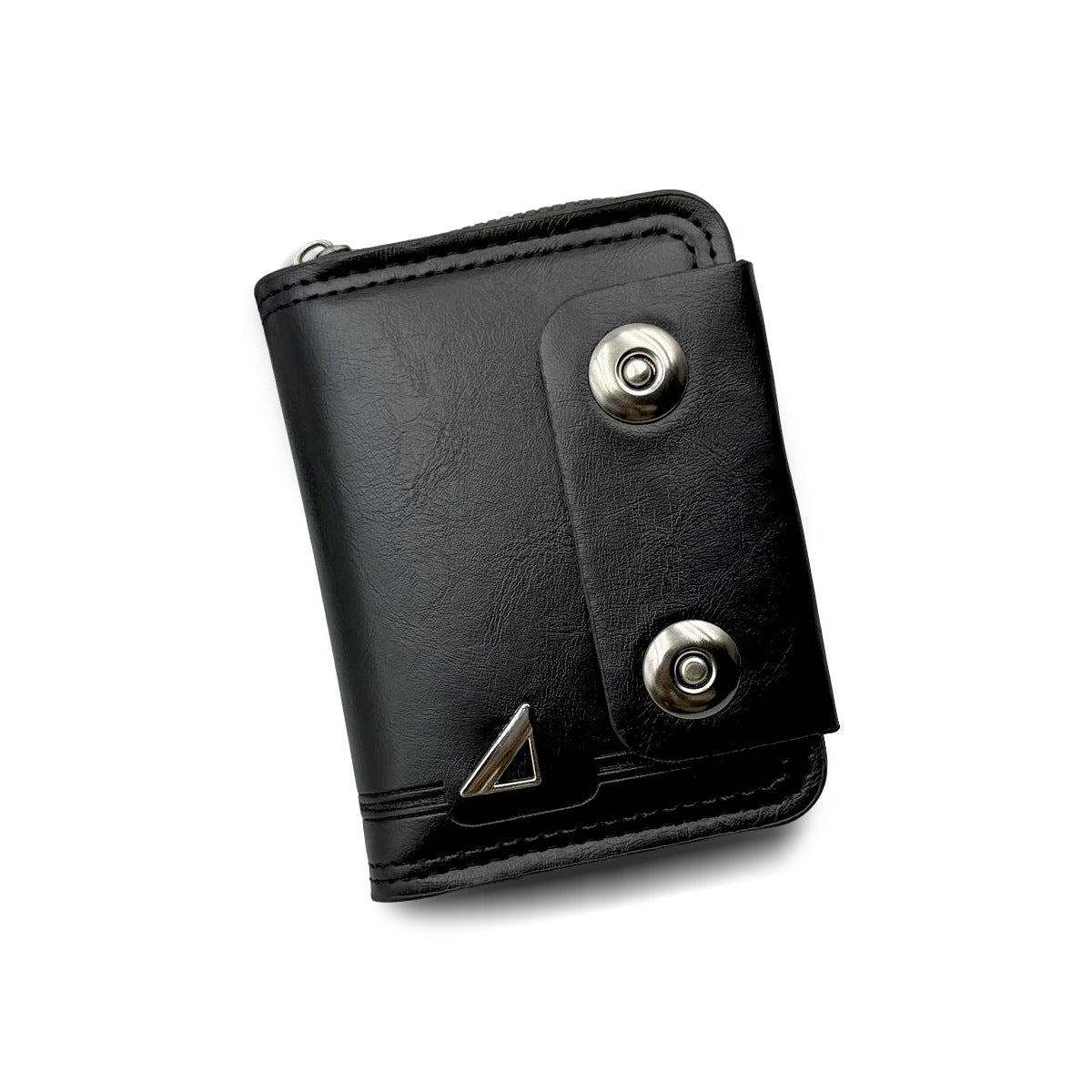 🔥【Гореща продажба】Нов мъжки къс портфейл, дизайн с двойна катарама, голям капацитет, множество отделения за карти.