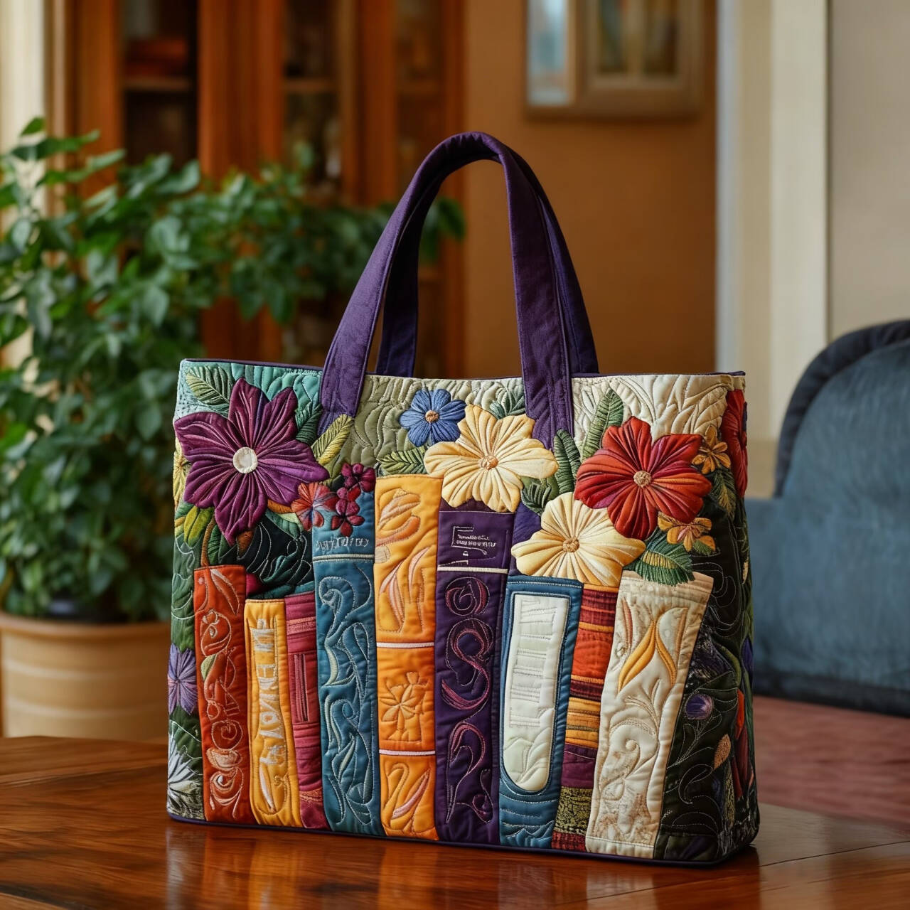 🔥👜Чанта с флорален дизайн по поръчка (Предлага се в 3 размера)