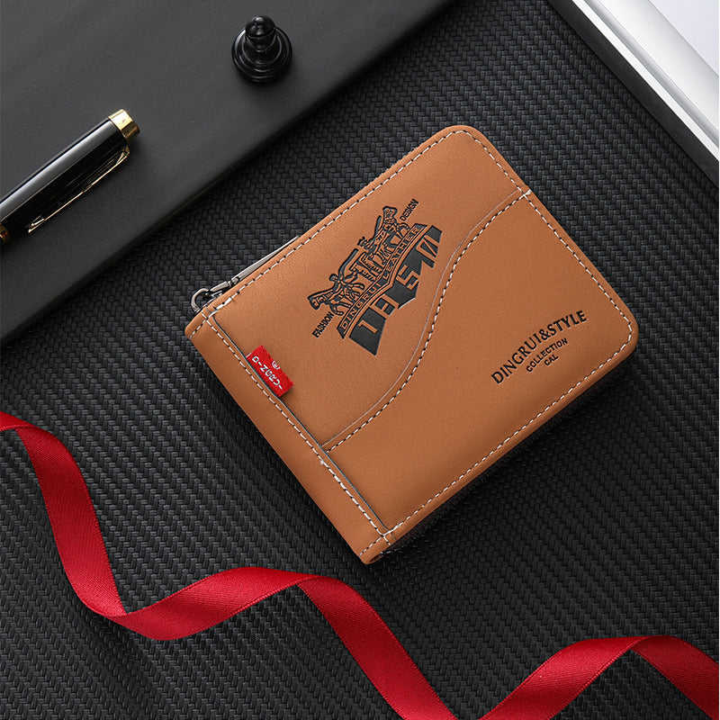 🔥🔥【Купете 1, вземете 1 безплатно】Нов и стилен мъжки къс портфейл с цип в ретро стил.