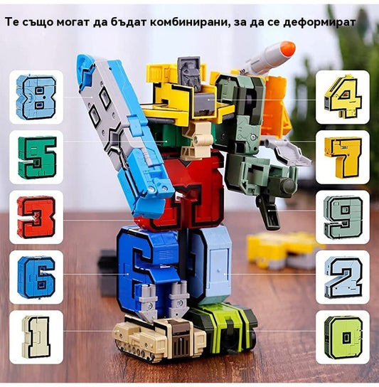 🔥【Горещи продажби】🎁 Буквено-цифров трансформиращ се Автобот, Образователни играчки