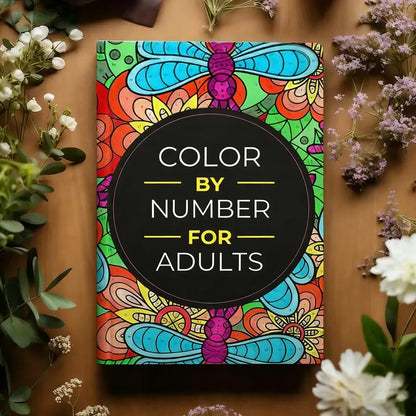 🎨 【1x Книжка за оцветяване по числа + 24-цветна химикалка с два върха】Оцвети и се отпусни: Книжка за оцветяване по числа за възрастни | Облекчава стреса и тревожността ✨