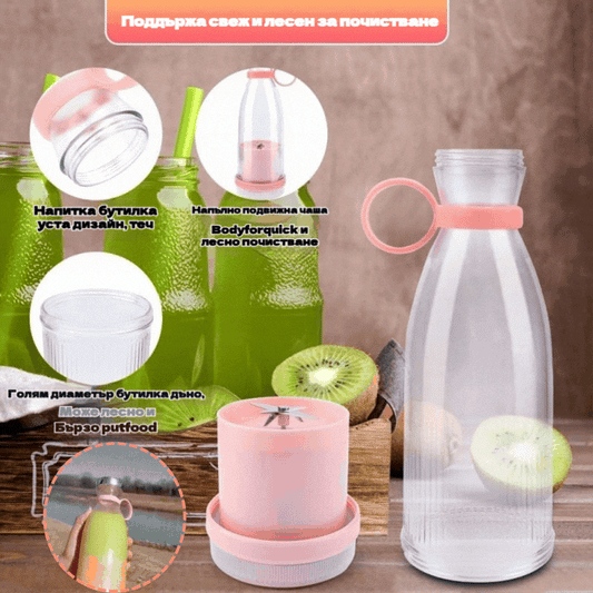 ✨🍎【Горещи продажби】Преносима сокоизстисквачка - Вземете я със себе си навсякъде и се наслаждавайте на пресни, здравословни плодови и зеленчукови сокове по всяко време.