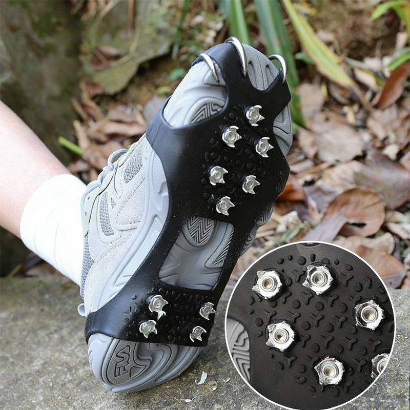 👴🚶🏔️Купете 4, вземете 4 безплатно🔥5-зъбни калъфи за обувки за туризъм на открито, противоплъзгащи, подходящи за снежен туризъм, алпинизъм, скално катерене и зимни ледени повърхности