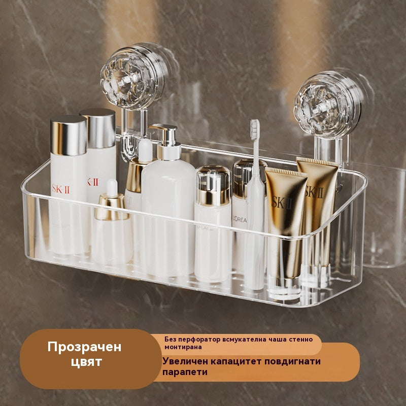 🍽️🧺🔥Оферта за ограничено време🔥Стелаж за съхранение с вендуза без пробиване, стенен отцедник за съдове за кухня и баня