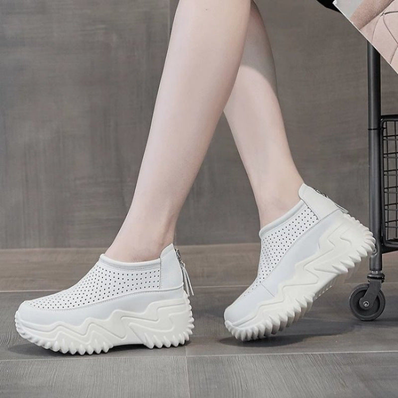 🔥👡【35-40】Нови летни сандали от естествена кожа с дишаща дебела подметка и куха външна подметка
