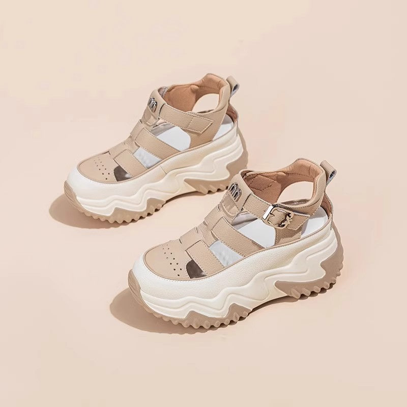 🔥【Размери 35-40】👡2026 Нови дамски удобни сандали на платформа с издълбана горна част