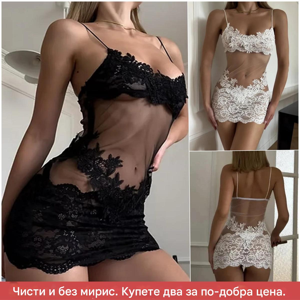 😍Секси, прозрачна, мрежеста рокля с бродирана дантела