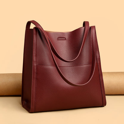 🔥【45% ОТСТЪПКА】👜Чанта за рамо от мека кожа с голям капацитет, едноцветна