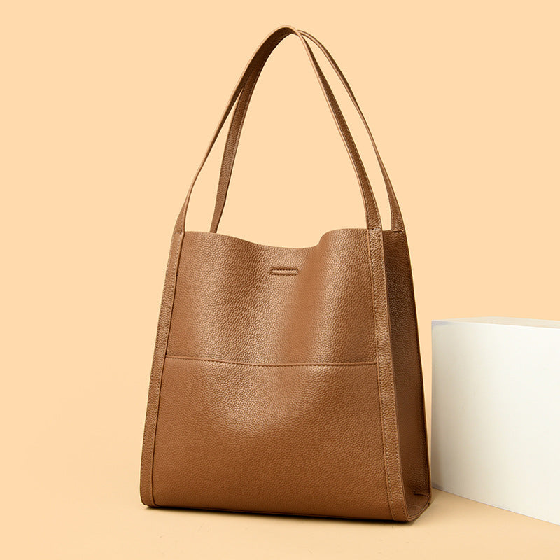 🔥【45% ОТСТЪПКА】👜Чанта за рамо от мека кожа с голям капацитет, едноцветна