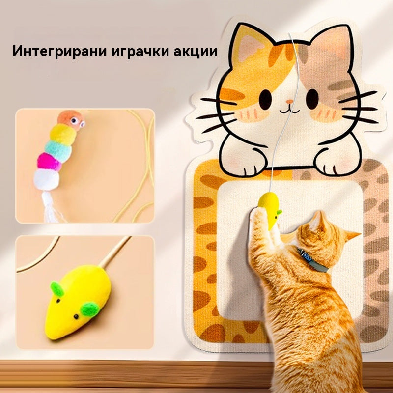 🏆【🔥Гореща разпродажба】Стенна драскалка за котки - Вертикална кубична драскалка - Не се изисква монтаж