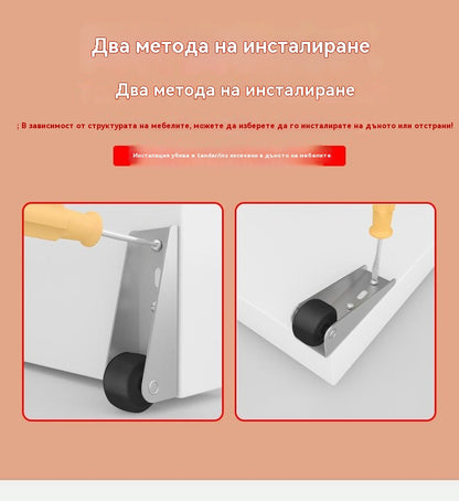 【4 колела + 16 винта】🚪 Опора за плъзгаща се врата с колела – безшумна, регулируема и лесна за монтаж 🔧