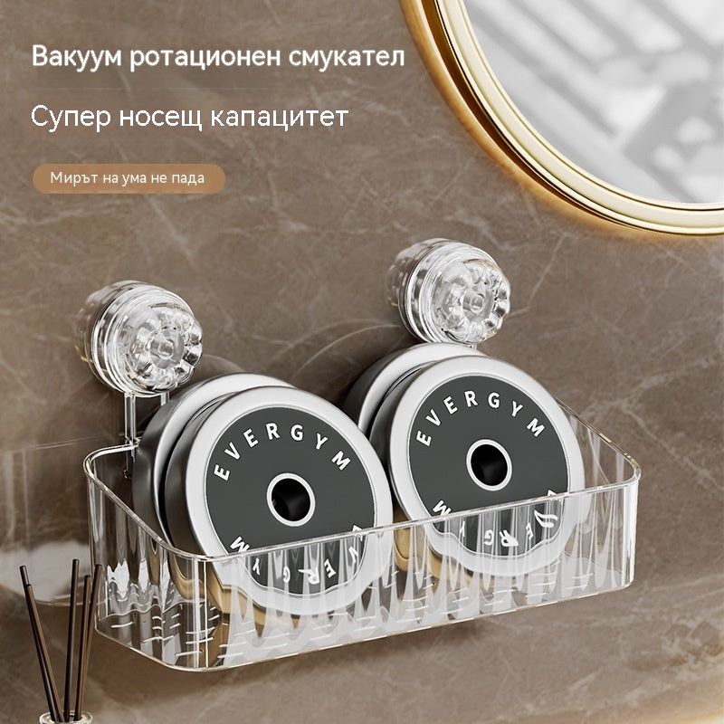 🍽️🧺🔥Оферта за ограничено време🔥Стелаж за съхранение с вендуза без пробиване, стенен отцедник за съдове за кухня и баня