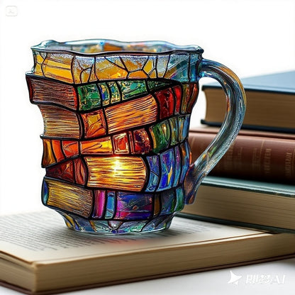 【Горещи продукти】📚3D чаша с форма на книга и декоративна живопис