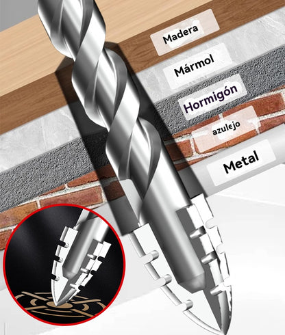 🥇【1 комплект от 9 части】【3+4+5+6+8+10+12+14+16 мм】Свредло от седмо поколение, супер твърдо, от волфрамова стомана, с назъбен ръб