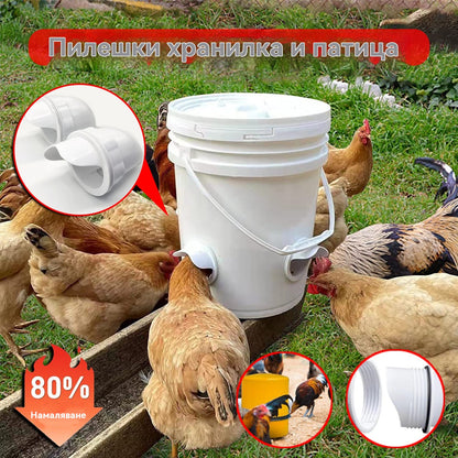 🔥🐔Хранилка за пилета и патици👉Гравитационна хранилка за домашни птици