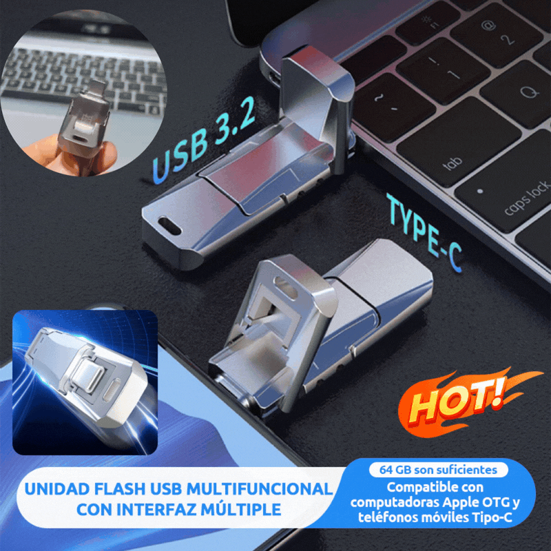 (8/16/32/64TB)📲💻 4-в-1 USB флаш устройство за телефони и компютри, Type-C SSD устройство