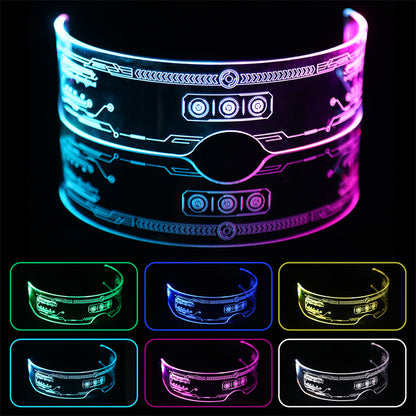 😎LED неонови очила✨---Регулируеми цветни светлини--Идеални за рождени дни, абитуриентски балове или събития с неонова тематика!